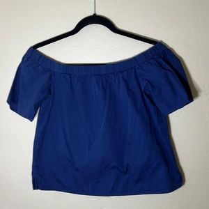 Off the shoulder navy blue top